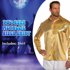 70's Metallic Mirror Men's Disco Shirt