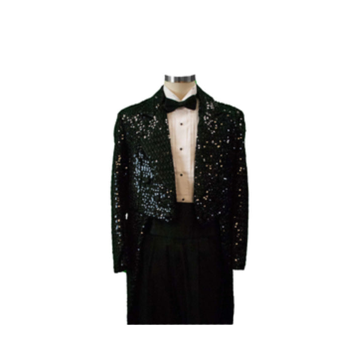 Showstopping Black Sequin Tailcoat Men's Adult Costume
