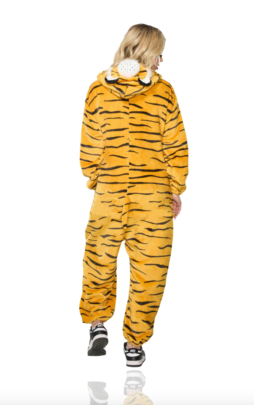 Roar in Comfort: Striped Tiger Pajama Jumpsuit