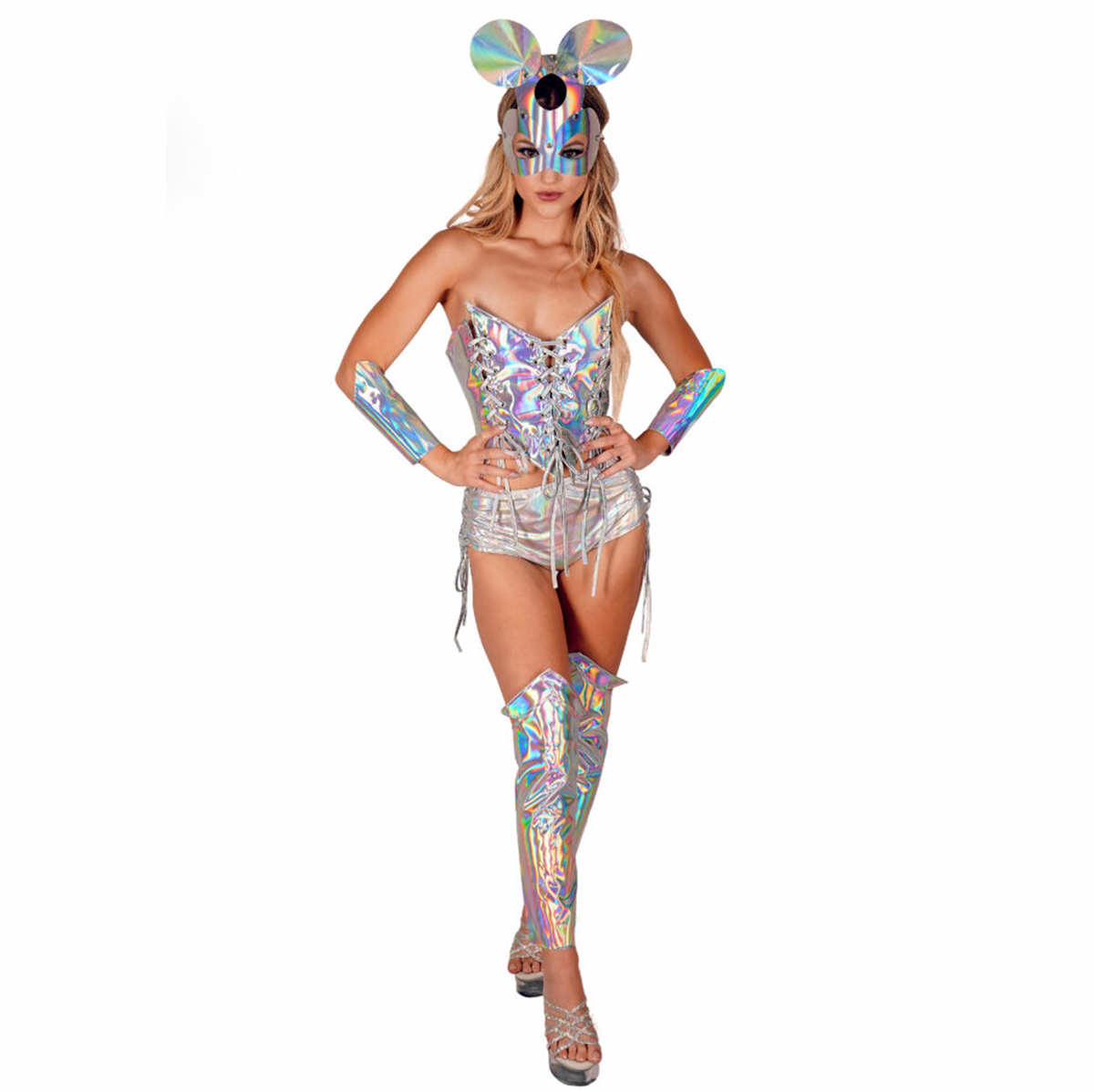 High Shine Holographic Mouse Adult Costume Set