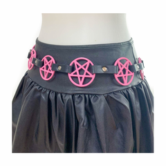 Punky Pink Pentagram Link Belt