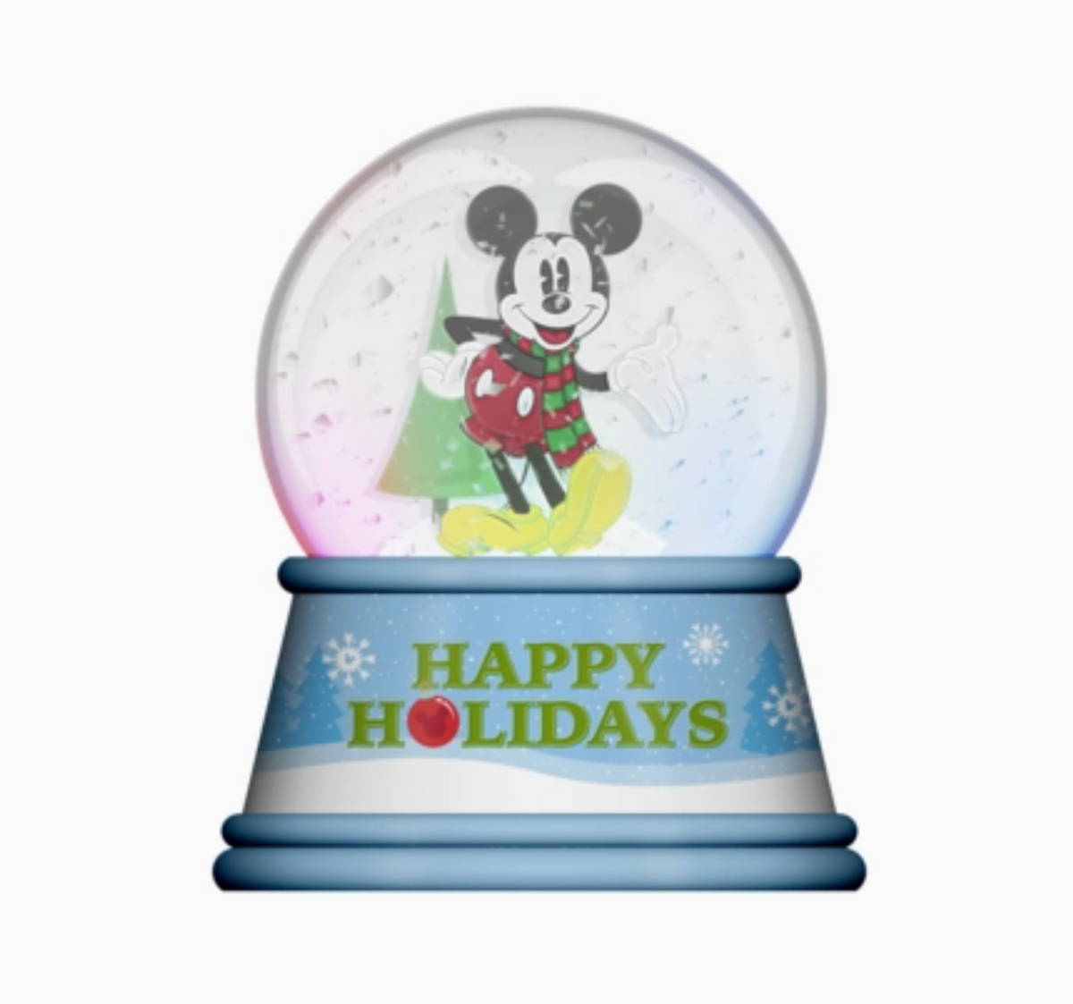 Mickey Christmas Trees 100mm Light Up Snow Globe