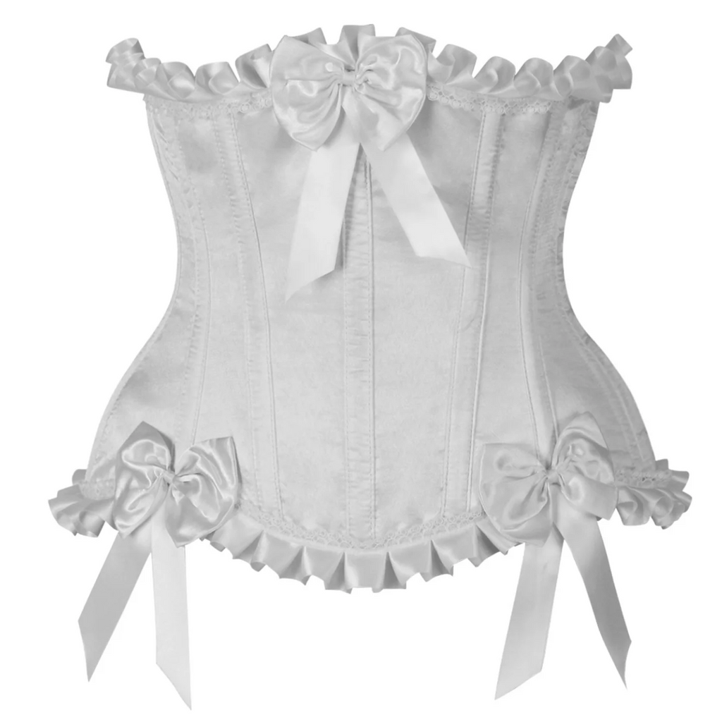 Top Drawer White Steel Boned Burlesque Underbust Corset Waist