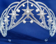 Crystal Star and Pearl Pageant Queen Crown