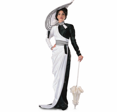 Black & White Fair Lady Victorian Dress Adult Costume