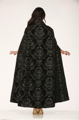 Regal Black Brocade Women's Cape