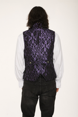 Brocade Men's Vampire Vest with Black Satin Linen