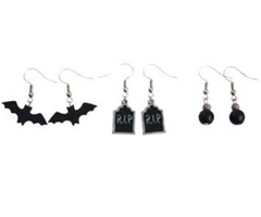 Bat & Tombstone Earrings