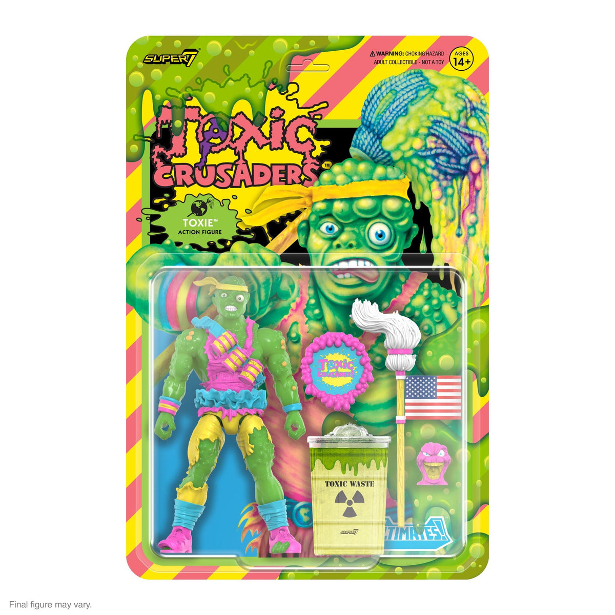 Toxic Crusaders: 7" Ultimate Toxie Glow in The Dark Collectible Action Figure w/ Gooey Slime