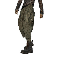 Dark Green Loose Knit Baggy Distressed Trousers