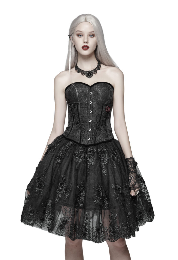 Gorgeous Black Lolita Half Skirt