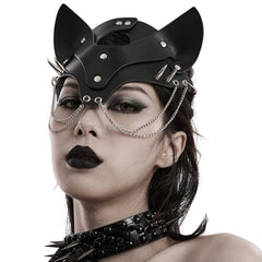 Punk Fox Eye Mask with Double Chain Detail