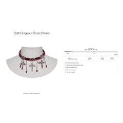 Velvet Goth Cross Choker