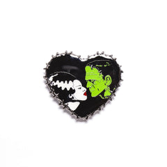 We Belong Dead - Bride & Frankenstein Enamel Pin