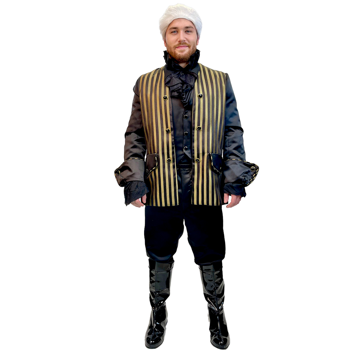 Deluxe Victorian Men's Black And Gold Adult Costume