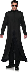 Off The Grid Matrix Black Vinyl Trench Coat Men's Adult Costume