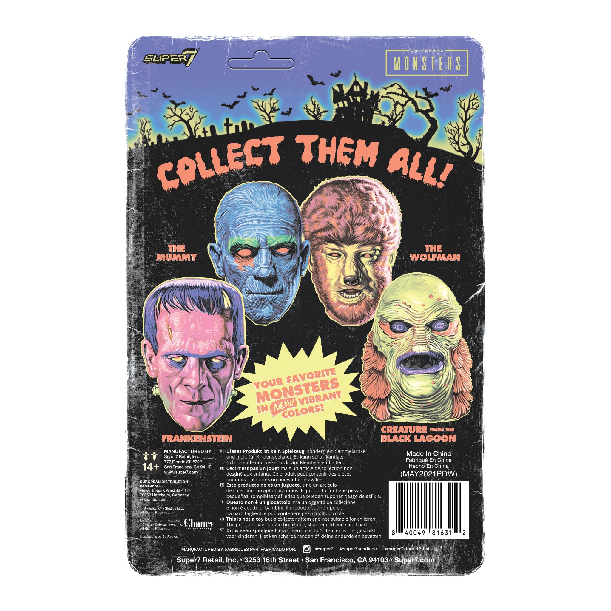 Frankenstein: Universal Monsters 3.75" Costume Colors Retro ReAction Collectible Action Figure