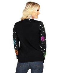 Sequin Snowfall Women's Ugly Christmas Cardigan