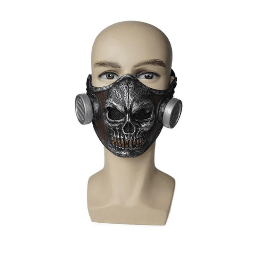 Adult Gothic Steampunk Skull Half Face Latex Mask