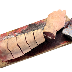 Silicone Steak Arm Prop on Cutting Board with Resin Bone