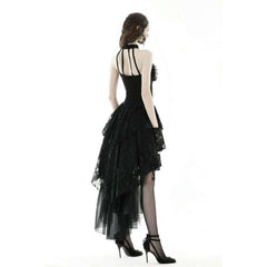 Alluring Gothic Claw Chest High Low Halter Dress