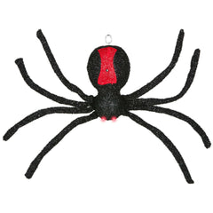 Animated Dropping Tinsel Black Widow Spider