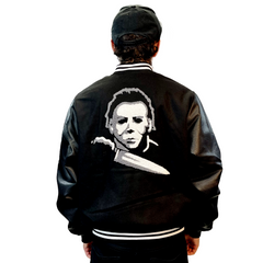 Halloween Michael Myers Embroidered Varsity Jacket