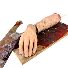 Silicone Steak Arm Prop on Cutting Board with Resin Bone