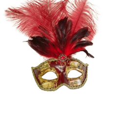 Assorted Venetian Mask with Musical Note Detail and Feathers