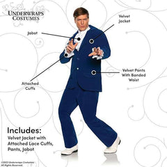 Austin Groovy Sixties Blue Velvet Suit Men's Costume