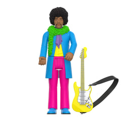 3.75" Jimi Hendrix Blacklight Reactive ReAction Collectible Action Figure w/ Guitar
