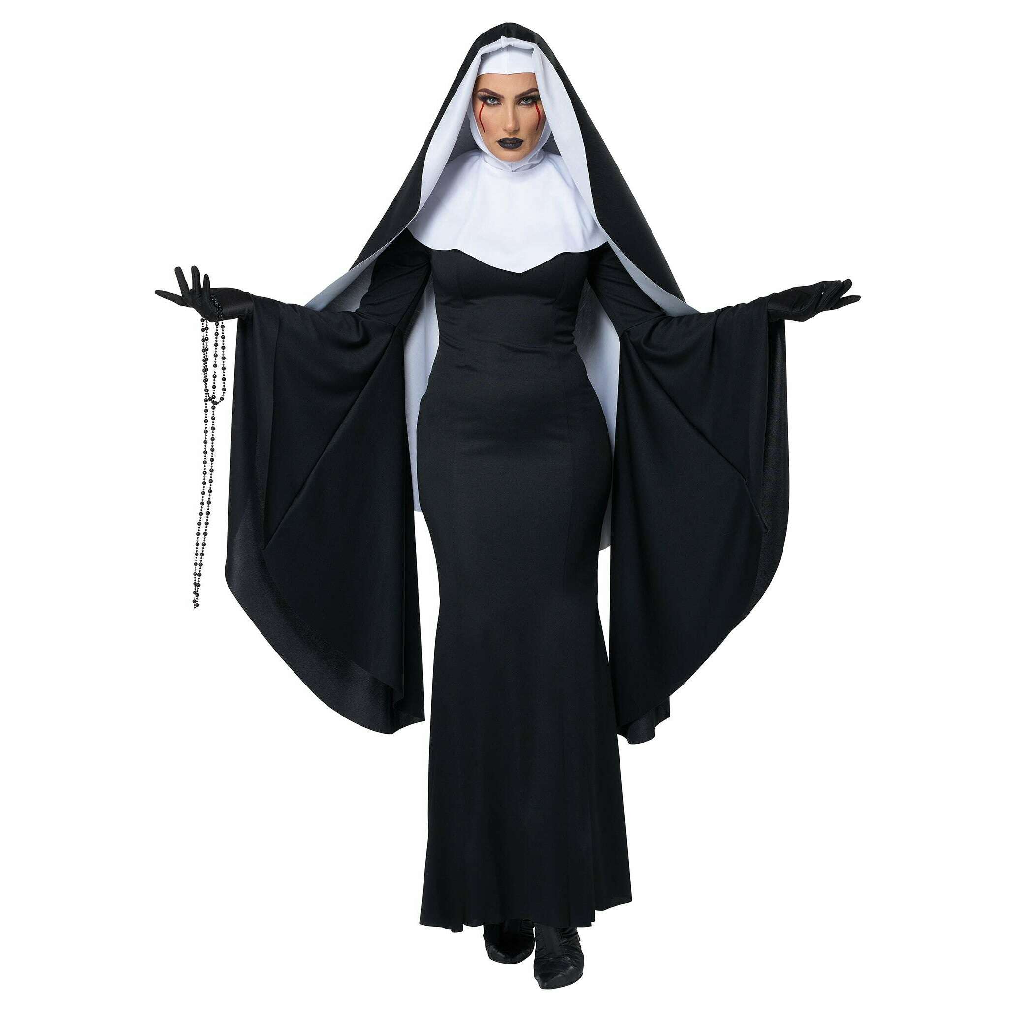 Bad Habit Nun Adult Costume with Black Face Covering – AbracadabraNYC