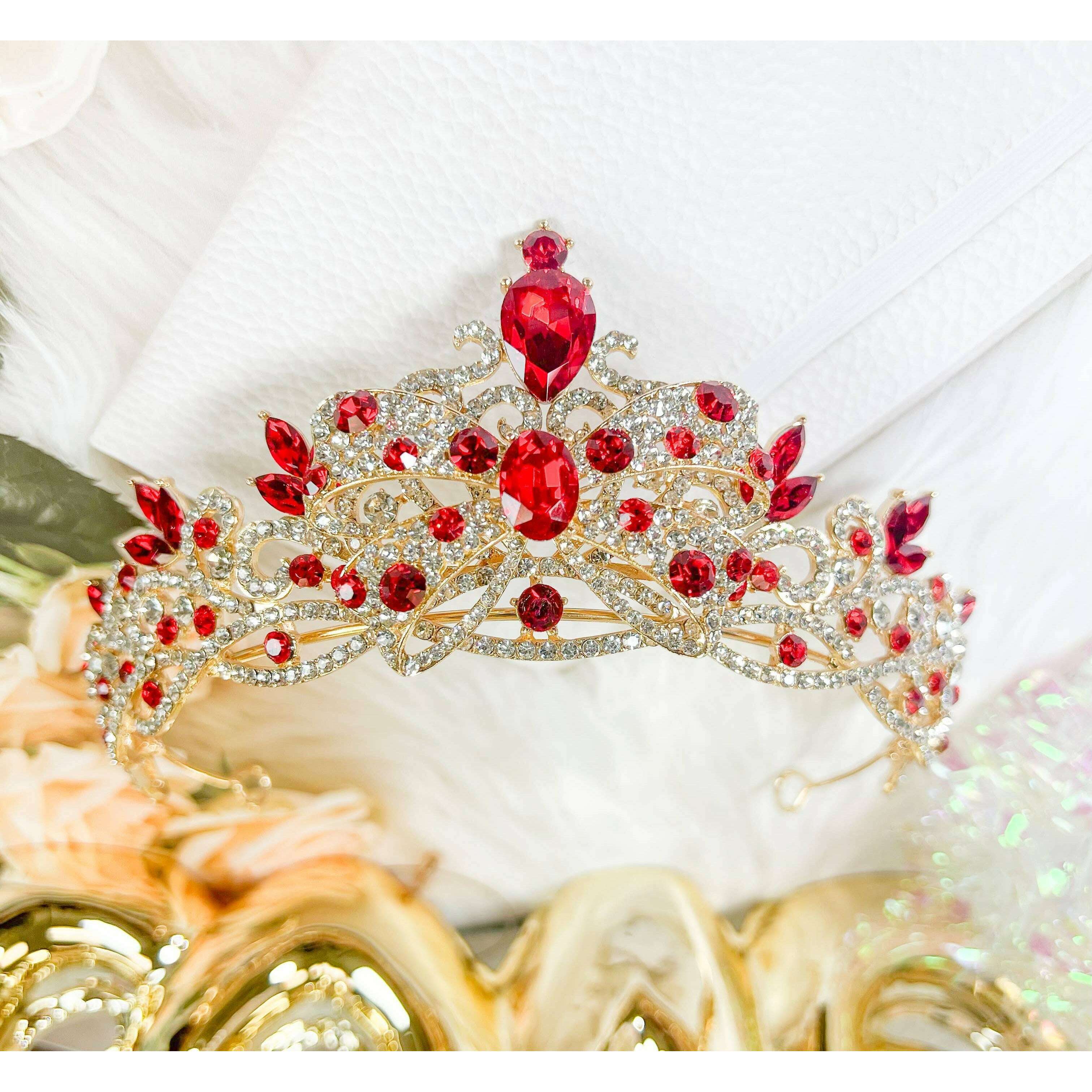 Ruby Tiara 13 Queen Burmese Ruby Tiara Stock Photos, High Res