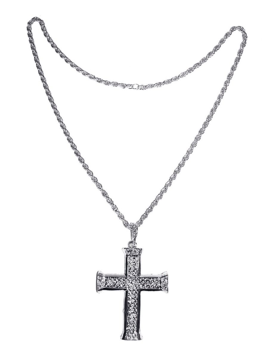 Silver Classic Metal Cross Unisex Necklace