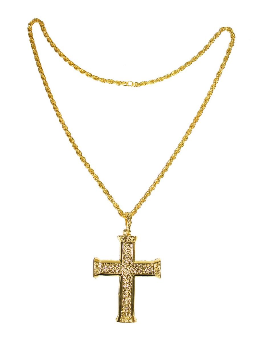 Gold Classic Metal Cross Unisex Necklace