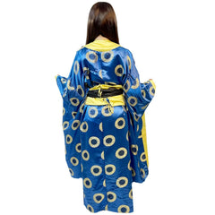 Beautiful Japanese Royal Blue Kimono Adult Costume