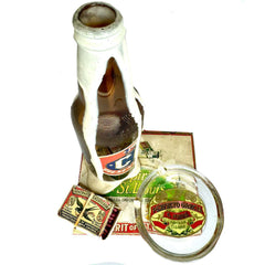 Beer Bottle with Glass Coaster Stage Prop