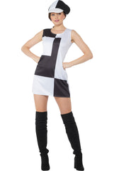 60's Monochrome Girl Adult Costume
