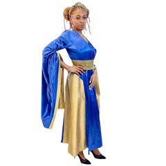Medieval Royal Blue & Gold Queen Women's Costume