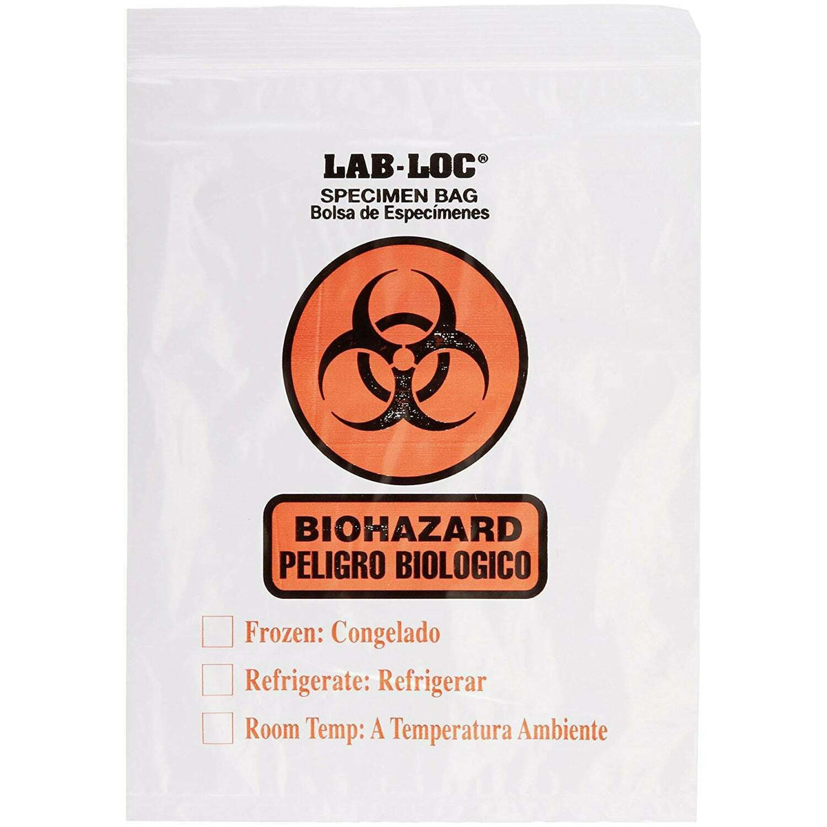 Biohazard Plastic Specimen Bags 8x10 Size with Zip-Loc Seal - 10 Pieces