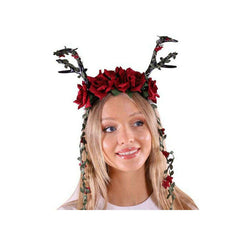 Black Antler Rose Crown Headband