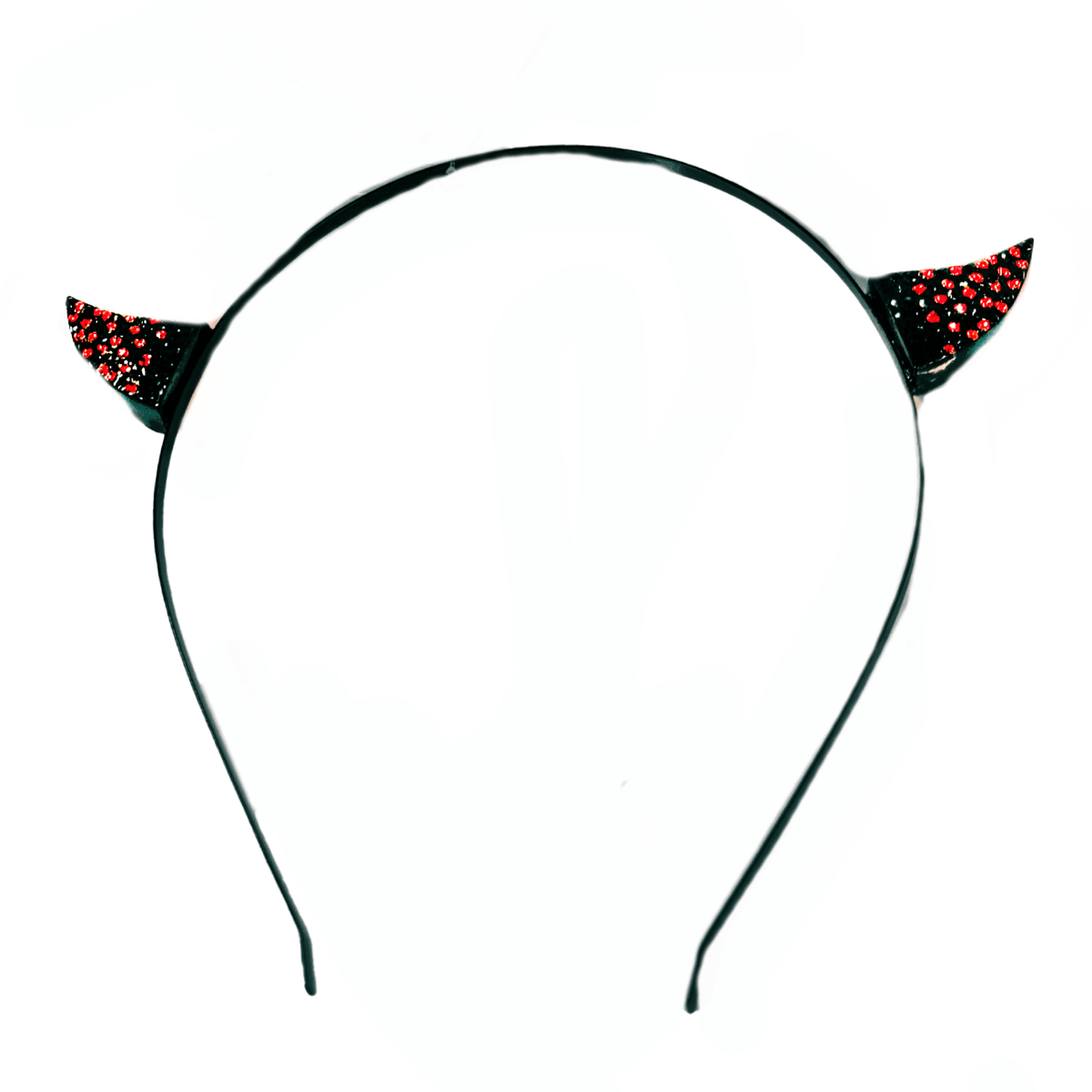 Black Devil Horn Headband w/ Red Gems