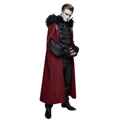 Black Faux Fur Lined Red Coat