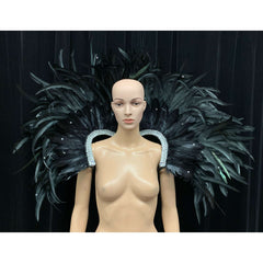 Black Feather Shoulder Piece