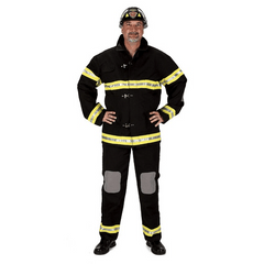 Black Firefighter Suit Adult Costume