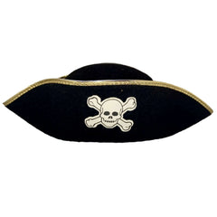 Black & Gold Jolly Roger Pirate Hat