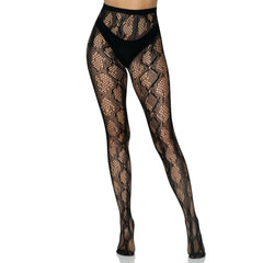 Black Python Net Tights