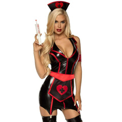 Black & Red Naughty Nurse Women's Sexy Costume