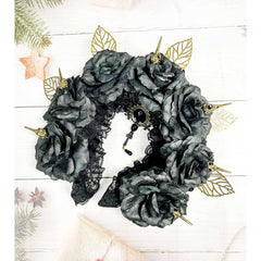 Black Rose Day of The Dead Headpiece