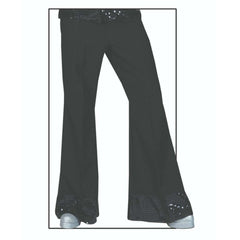 Black Sequin Cuff Men's Adult Disco Pants